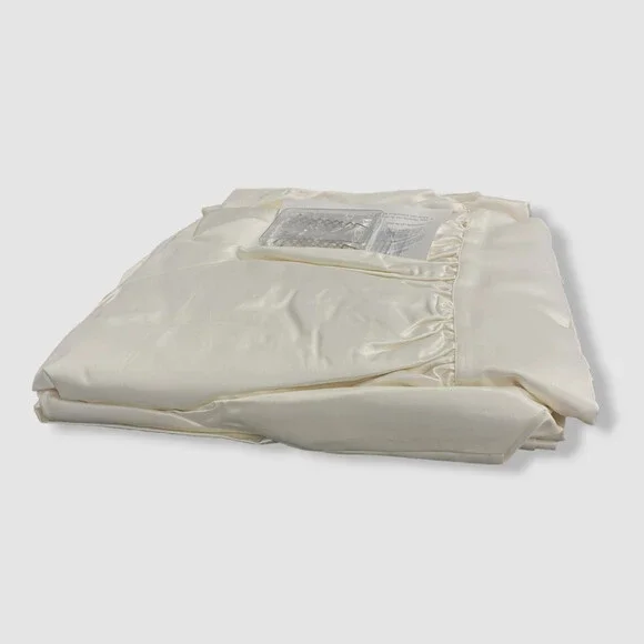 $1130 Sferra Ivory Milos Queen Solid Sateen Dust Skirt 60x80x14